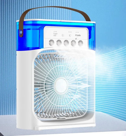 Portable 3-in-1 Electric Fan with LED Night Light and Water Mist